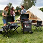 3-Burner Propane Grill with Foldable Shelves