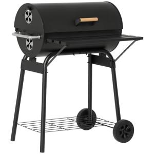 Outsunny 30" Portable Charcoal BBQ Grill with Wheels