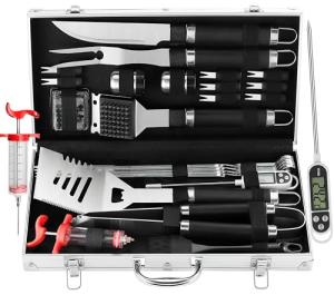 Grilljoy 24PCS BBQ Tools Set with Thermometer