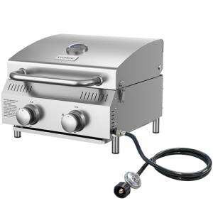 Veralune Portable 2 Burner Gas Grill - 22,000 BTUs