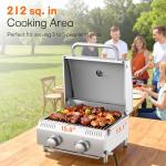 Veralune Portable 2 Burner Gas Grill - 22,000 BTUs