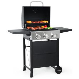 Master Cook 3-Burner Propane Grill with Shelves