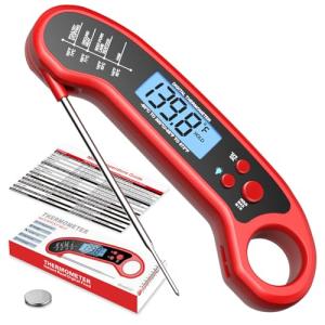 Instant Read Waterproof Meat Thermometer for Grilling