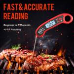 Instant Read Waterproof Meat Thermometer for Grilling