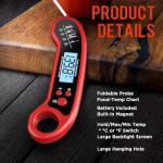 Instant Read Waterproof Meat Thermometer for Grilling