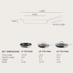 Nonstick Fry Pan Set - 3 Sizes, 8" to 12