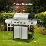 Electactic 4-Burner Propane Gas Grill with Side Burner