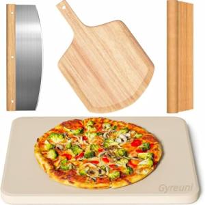 15" Rectangle Pizza Stone Set for Grill & Oven
