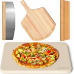 15" Rectangle Pizza Stone Set for Grill & Oven