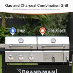 Dual-Fuel Grill with Double Lids for Outdoors