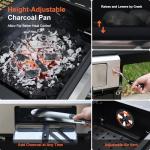 Dual-Fuel Grill with Double Lids for Outdoors