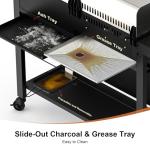 Dual-Fuel Grill with Double Lids for Outdoors