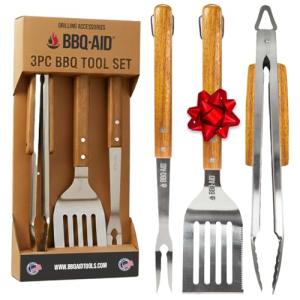 BBQ Grilling Tools Set with Wooden Handles