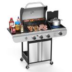 3-Burner Propane Grill with Side Burner, Stainless Steel