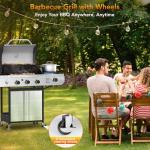 3-Burner Propane Grill with Side Burner, Stainless Steel