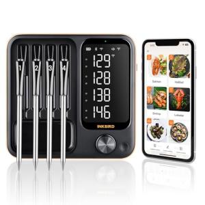 WiFi Meat Thermometer with 4 Probes and LCD