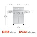 Monument Grills 4-Burner Propane Gas Grill with Thermometer