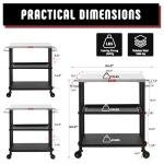 Feasto 3-Tier Adjustable Kitchen Cart on Wheels