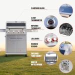 Monument Stainless Steel 4-Burner Propane Grill