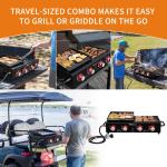Compact Gas Grill and Griddle Combo with Grease Cup