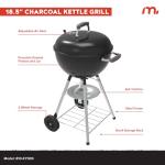Megamaster 18" Portable Charcoal Grill with Vent