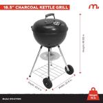 Megamaster 18" Portable Charcoal Grill with Vent