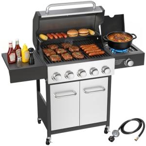 VeraLune 5-Burner Propane Gas Grill with Side Burner