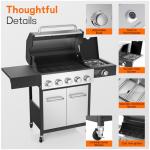 VeraLune 5-Burner Propane Gas Grill with Side Burner