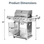 4-Burner Stainless Steel Propane Gas Grill