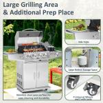 4-Burner Stainless Steel Propane Gas Grill
