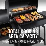 Large Charcoal Grill with Built-In Smoker
