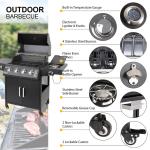 4-Burner Propane Gas Grill with Side Burner