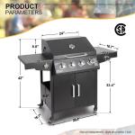 4-Burner Propane Gas Grill with Side Burner
