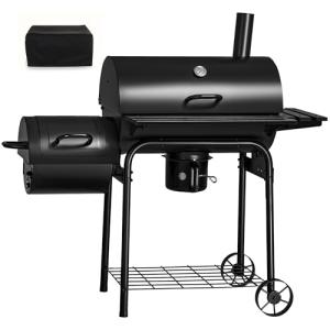 Flamaker Charcoal BBQ Grill with Side Oven