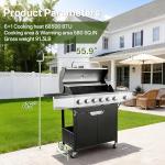 Endark 6-Burner Propane Gas Grill with Side Burner