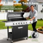 Endark 6-Burner Propane Gas Grill with Side Burner