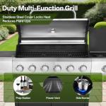 Endark 6-Burner Propane Gas Grill with Side Burner