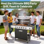 Endark 6-Burner Propane Gas Grill with Side Burner