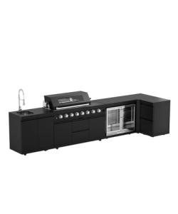 Modular BBQ Kitchen Island with Electric Rotisserie