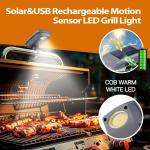 Solar-Powered LED Grill Light with 360° Rotation
