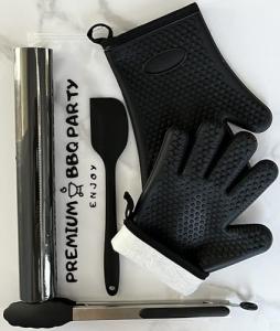 BBQ Tool Set with Spatula, Tongs, Gloves