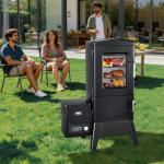 4-Rack Electric Pellet Smoker with Cover & Probe