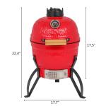 13" Round Kamado Charcoal Grill with Thermometer