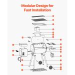 Wood Pellet Grill Smoker with 456 Sq.in Cooking Area