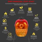 13" Round Kamado Charcoal Grill with Thermometer