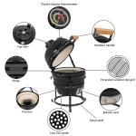 Kamado 13" Portable Charcoal Grill - Egg Style