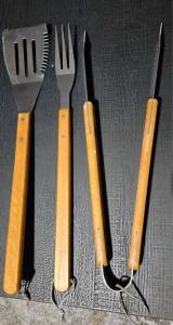 3-Piece Grilling Tool Set: Tongs, Spatula, Fork