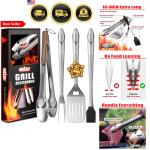 18-Inch BBQ Tools Set with Tongs, Spatula, Fork