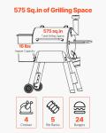 Wood Pellet Grill Smoker with 575 Sq.in Cooking Area