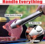 18-Inch BBQ Tools Set with Tongs, Spatula, Fork